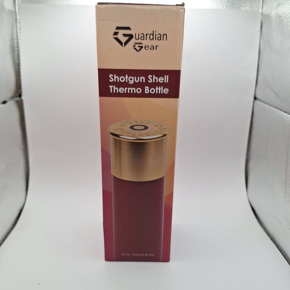 GUARDIAN GEAR 12 GAUGE SHOTGUN SHELL THERMO BOTTLE 25 OZ. INSULATED RED NIB
